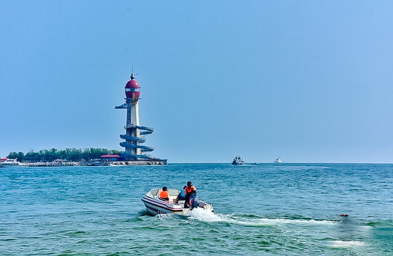 五一2日仙螺岛南北戴河の地中海风情碧螺塔网红打卡仙螺岛游船出海