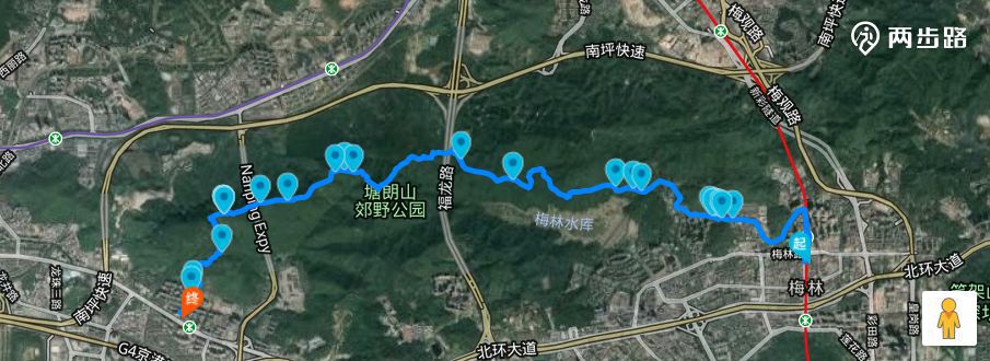 塘朗山穿越:长岭陂—梅林水库9km徒步